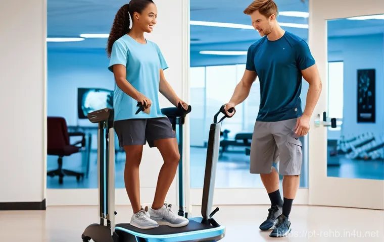 척추 손상 후 재활 치료 - **Prompt:** A determined young adult, wearing comfortable, athletic, and modest clothing (such as a ...