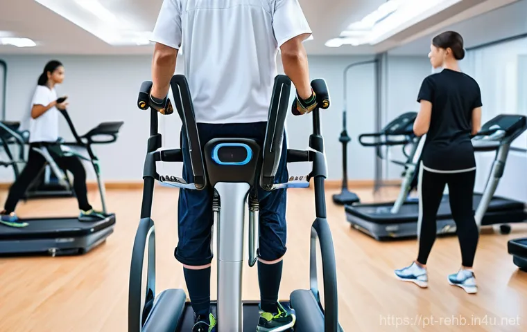 재활운동 기구 비용 비교 - **Prompt:** A middle-aged person, wearing casual, modest attire, is at a clean, organized desk, inte...