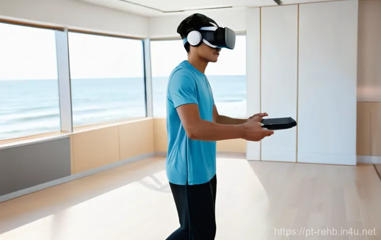 근골격계 재활 성공 사례 - **Robotic-Assisted Mobility Training in a Modern Clinic**
    A young adult, approximately 18-25 yea...