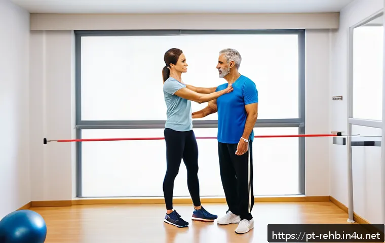 근골격계 재활 방법 - A professional physical therapist in a modern rehabilitation clinic conducting a detailed musculoske...